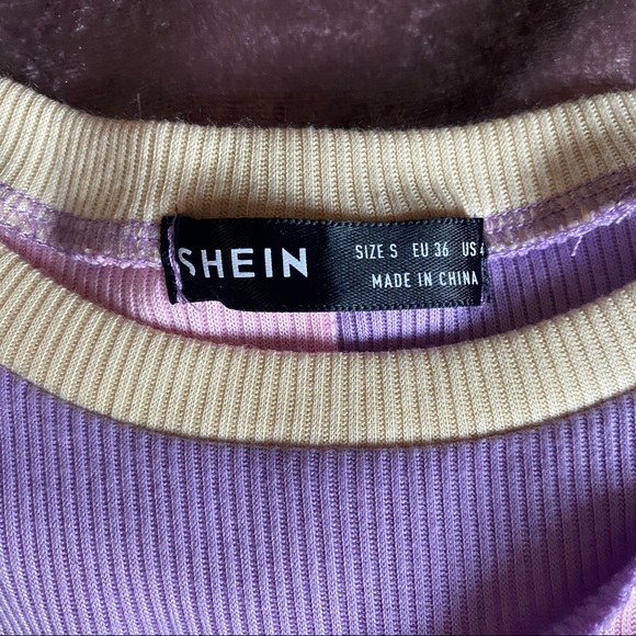 SHEIN Pastel Tri Color Long Sleeve Crop Top Small - Picture 7 of 7